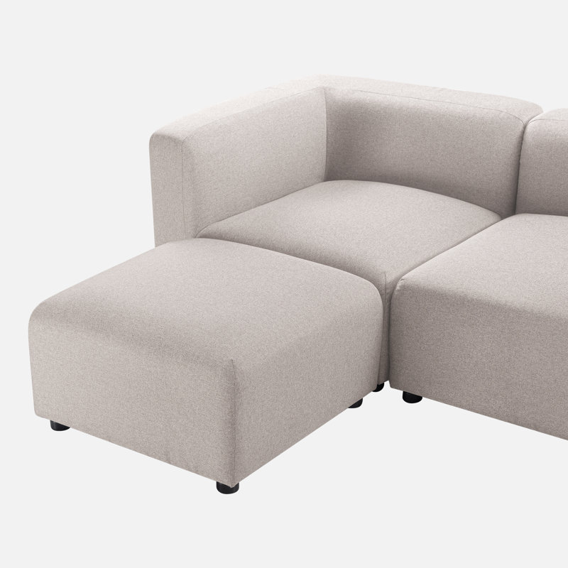 Luca 6 - Piece Upholstered Sectional, Beige Polyester