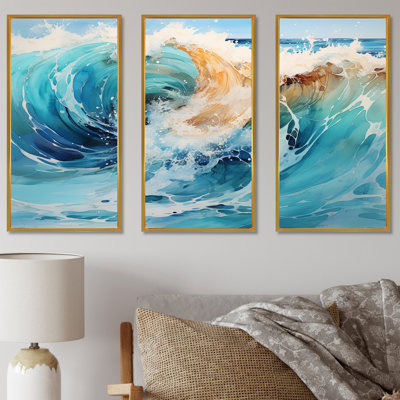 «Tropical Beach Waves Fusion I», ensemble de reproduction d'art mural plage