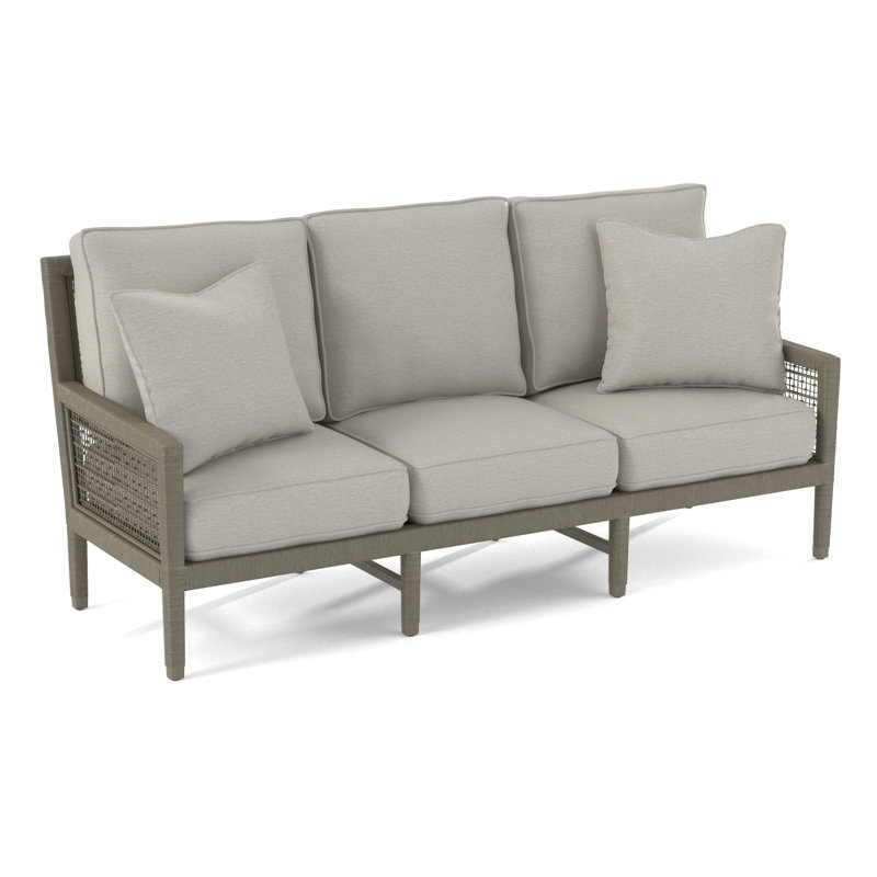 Pine Isle 76" Square Arm Sofa with Reversible Cushions, Stone Hearth, Navy Crypton Performance; 0822-61