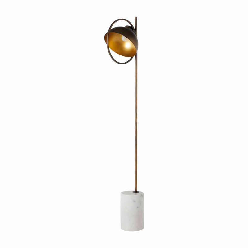 Olsen 76'' Rubbed Brass/Antique Vintage Gold Traditional Floor Lamp