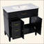Meuble-lavabo 36 po avec lavabo, armoire de salle de bain noire avec tiroirs, structure solide et panneau de fibres à densité moyenne