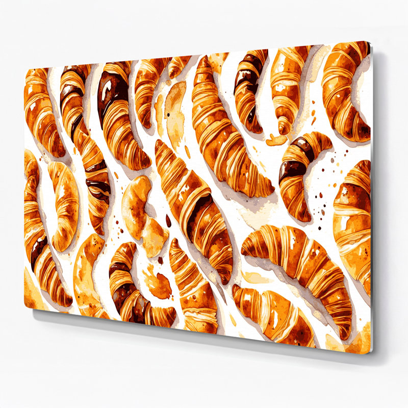 Desserts croissants, art mural en métal beige, H 11 po x l 14 po