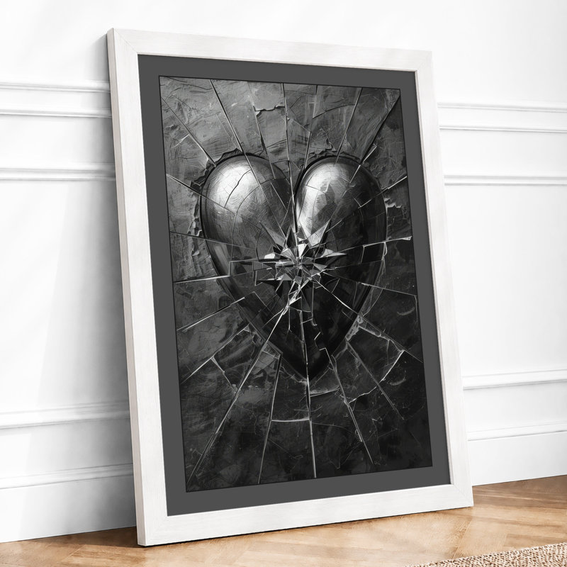 Metallic Geometry Industrial - Framed Print, A2 - 59.4 x 42.0 cm, White
