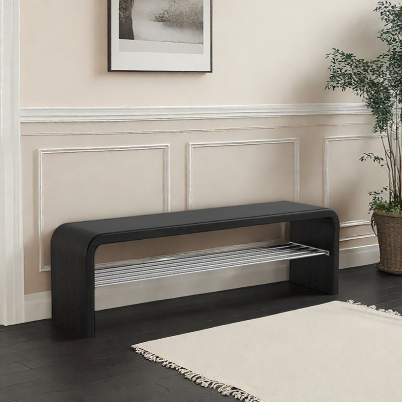 47.2'' Shoe Storage Bench, Black