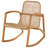 Cole And Grey Plastic Rattan Handmade Woven Rectangular Living Room Light Brown Accent Chair With Teak Frame