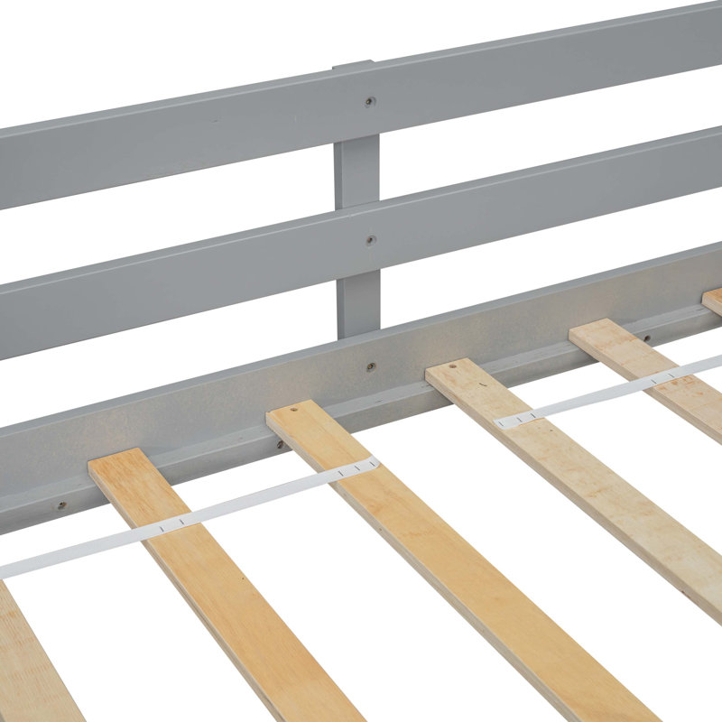 Lit mezzanine simple bas Auvil avec glissade, échelle, barrières de sécurité,, Gris