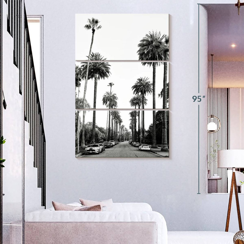 Masam Black California - Los Angeles Palm Alley, H 74 po x l 48 po