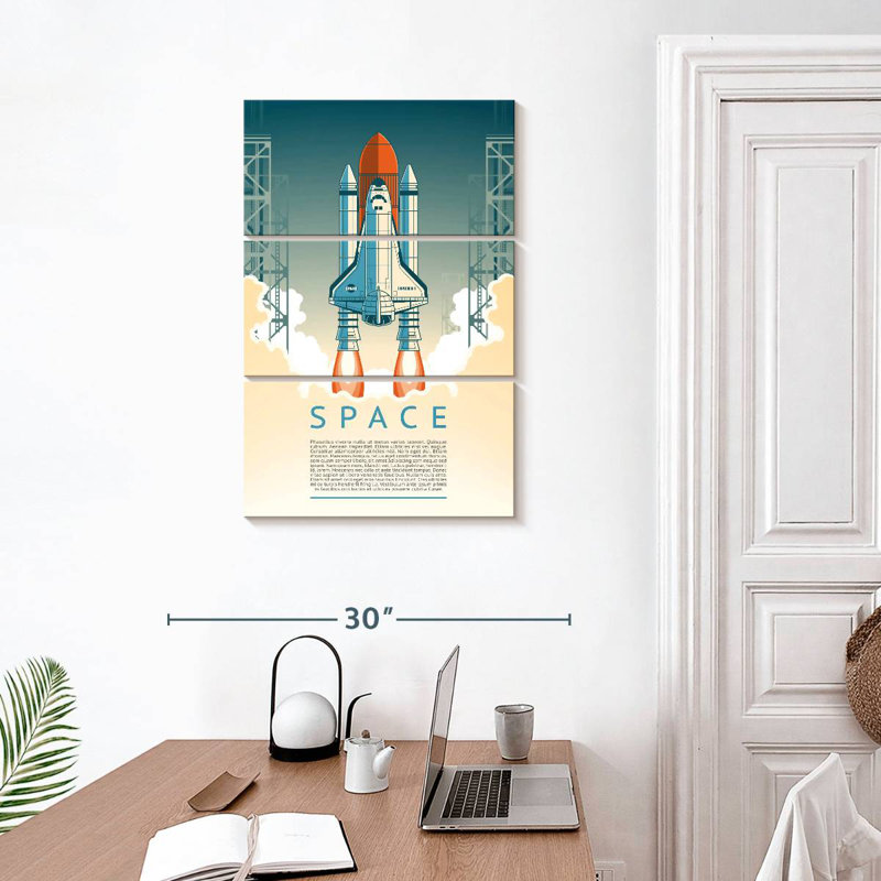 Oberle Space Shuttle Launch Day, 32" H x 20" W