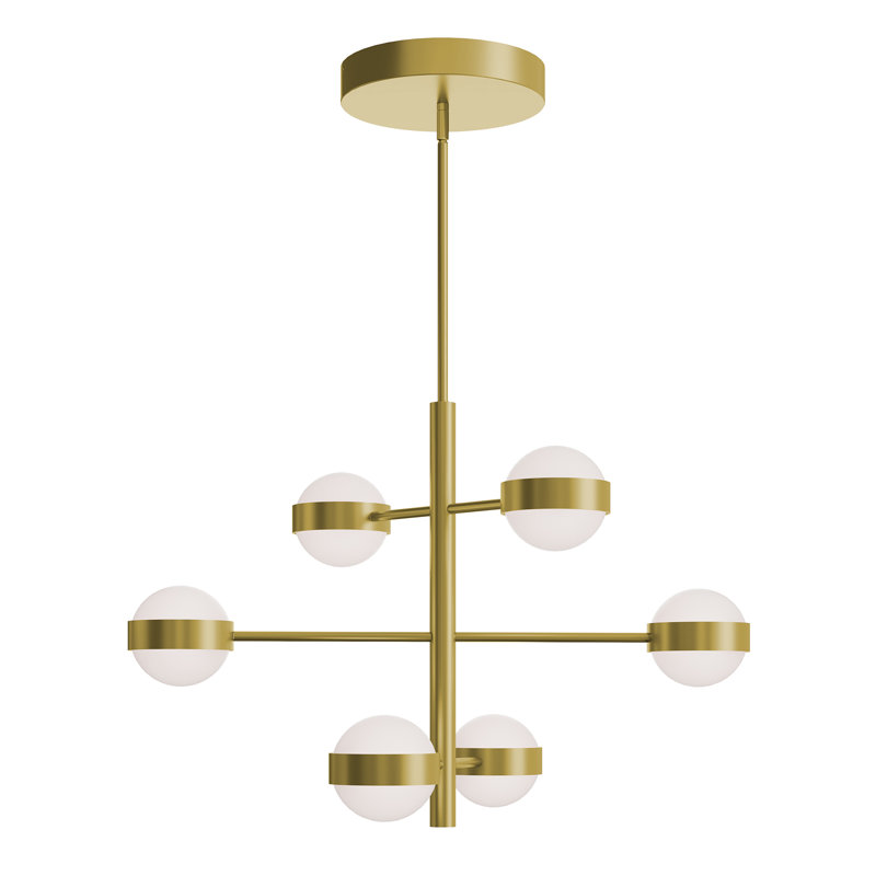 Verona 6 - Light LED Pendant Light, Light Antique Brass