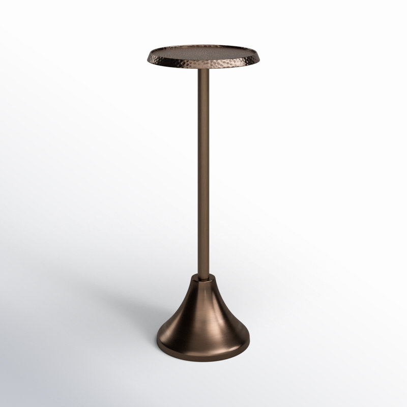 Deanna Iron End Table, 23" H x 9" W x 9" D, Bronze Base/Bronze Top