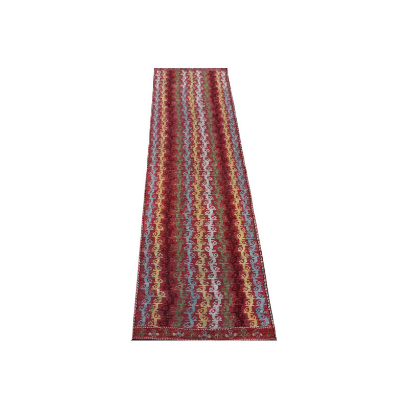 Burano Handmade Kilim Wool Geometric Area Rug, Runner 3' x 10'