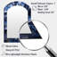 Ornement bleu violet beauté - décor de miroir mural unique Violets Arch, grand miroir asymétrique bleu, impression d'art en métal-523054028