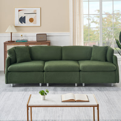 Canapé confortable rembourré d'éponge avec deux coussins décoratifs pour le salon moderne