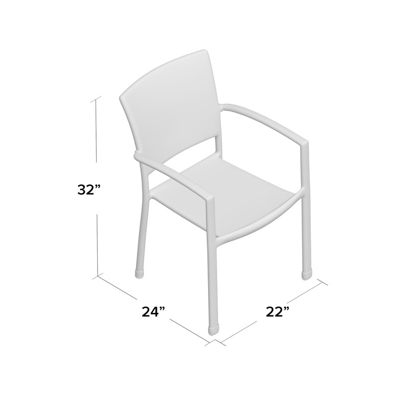 Chaise de patio empilable Brade, Noir antique