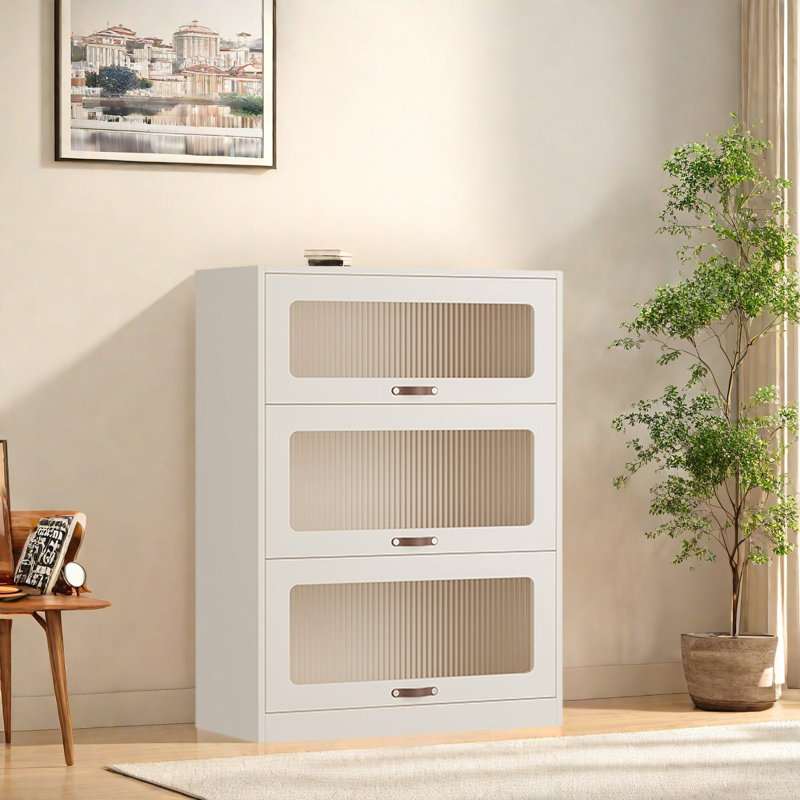 Rabehi, (3 Shelves) 42.5"H x 31.4"W x 13.7"D, White