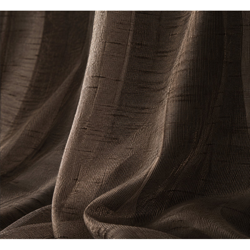 Baltej Semi Sheer Curtain Single Panel, Charcoal, 54" x 108"
