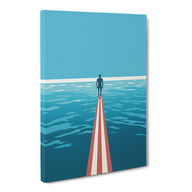 Swimming Minimalism - Print, 60cm H x 40cm W x 3cm D