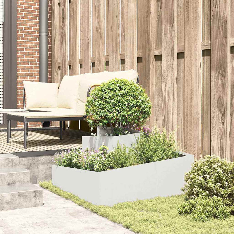 Garden Planter 80 X 80 X 50 Cm Cold-Rolled Steel, White