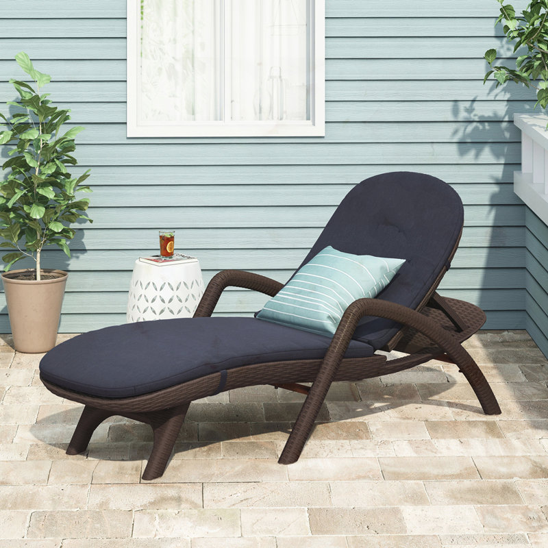 CHAISE Longe avec coussin, Marine
