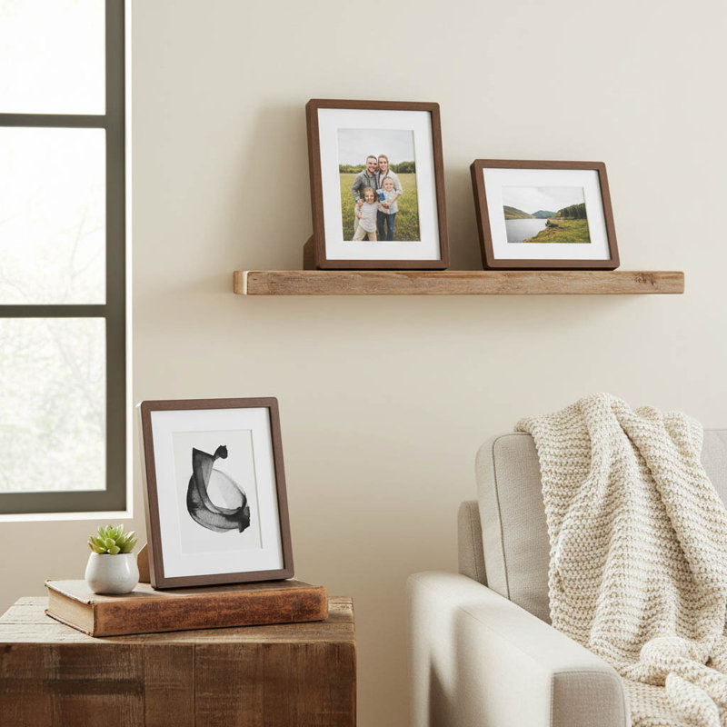 Walnut Glass Picture Frame - Set of 3