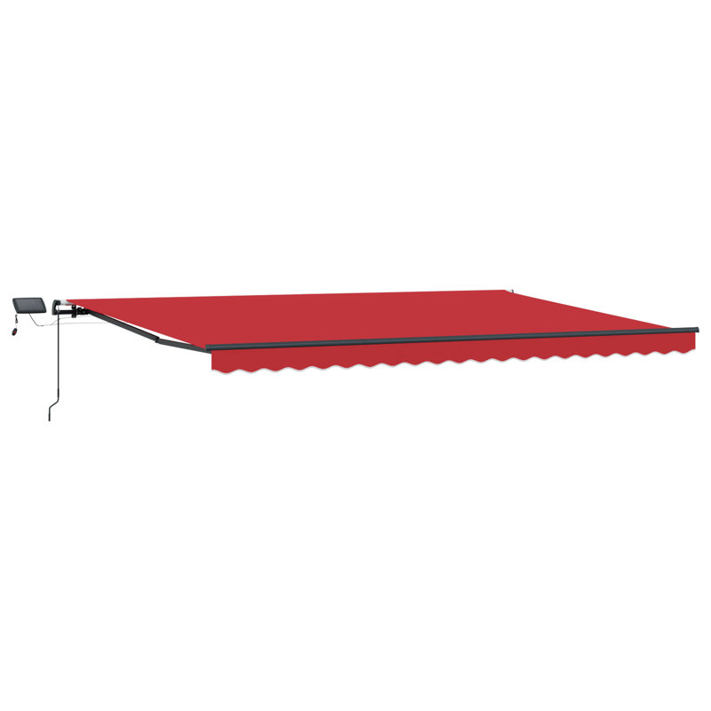 Brayden Studio Retractable Patio Awning, 500 cm W x 350 cm D, Red/Grey
