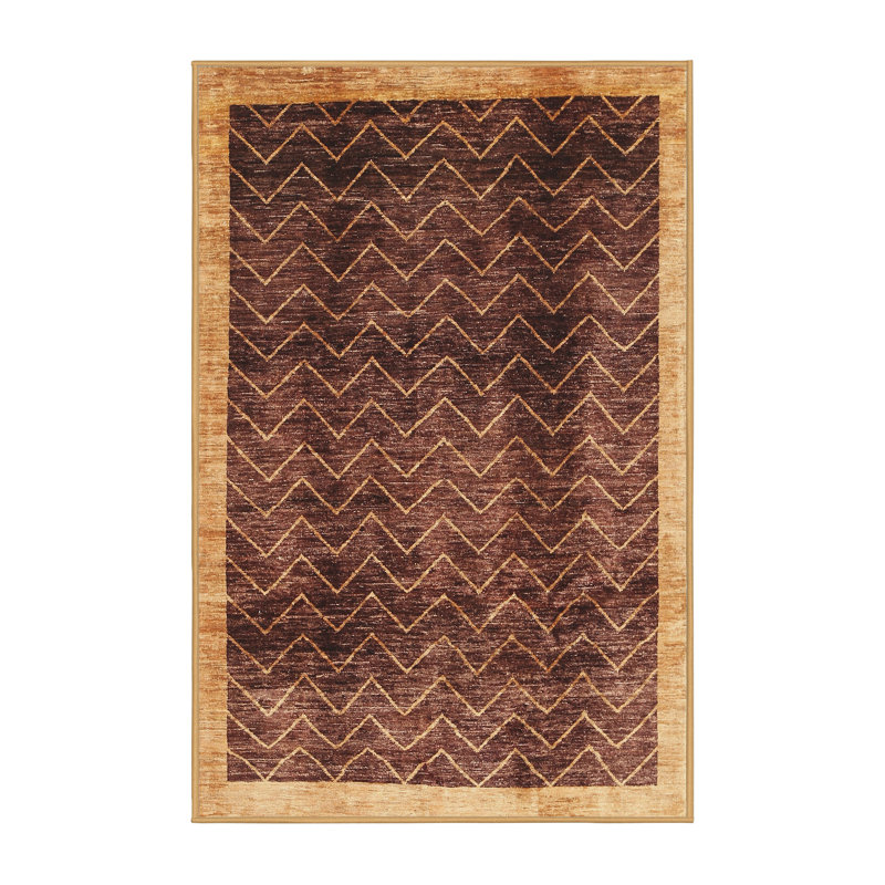 Tapis contemporain brun, Rectangle 7 pi x 10 pi
