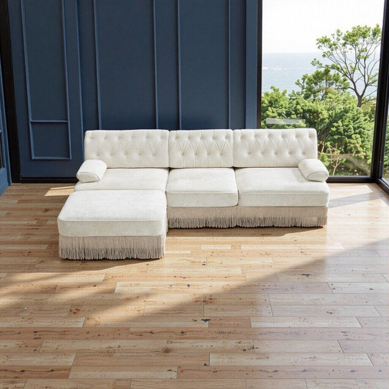 Canapé modulaire Chesterfield, Beige