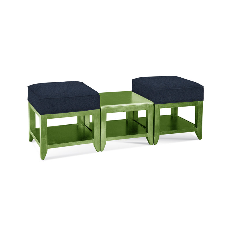 Elements Upholstered Cube Ottoman, Basic Navy; 0317-61, Havana