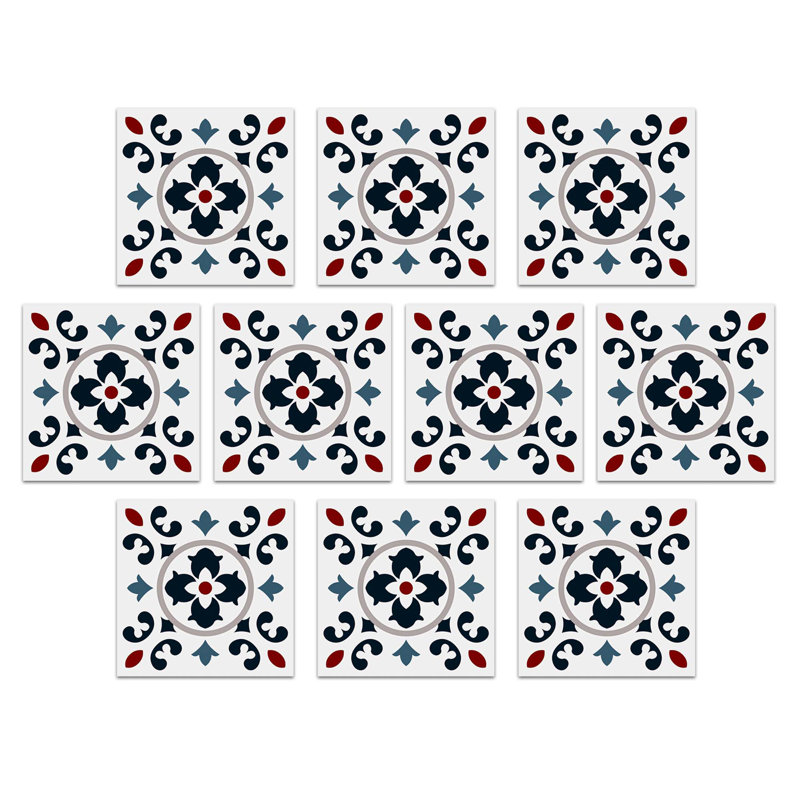 12 In. X 12 In. Vinyl Peel And Stick Backsplash, Wall Tile For Kitchen And Bathroom, Multi-colored (10 Sq. Ft.)