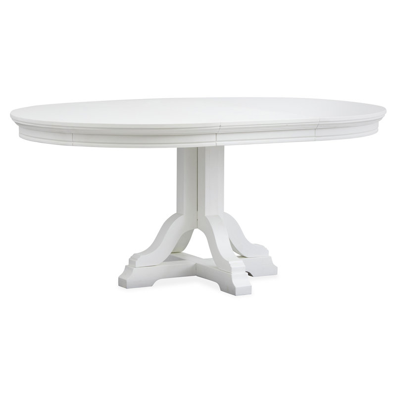 Monti White Extendable 48" Round Dining Table, White