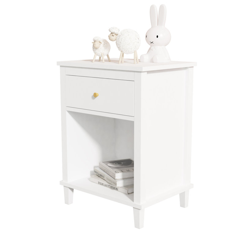 Table de chevet moderne Mid Century, Blanc