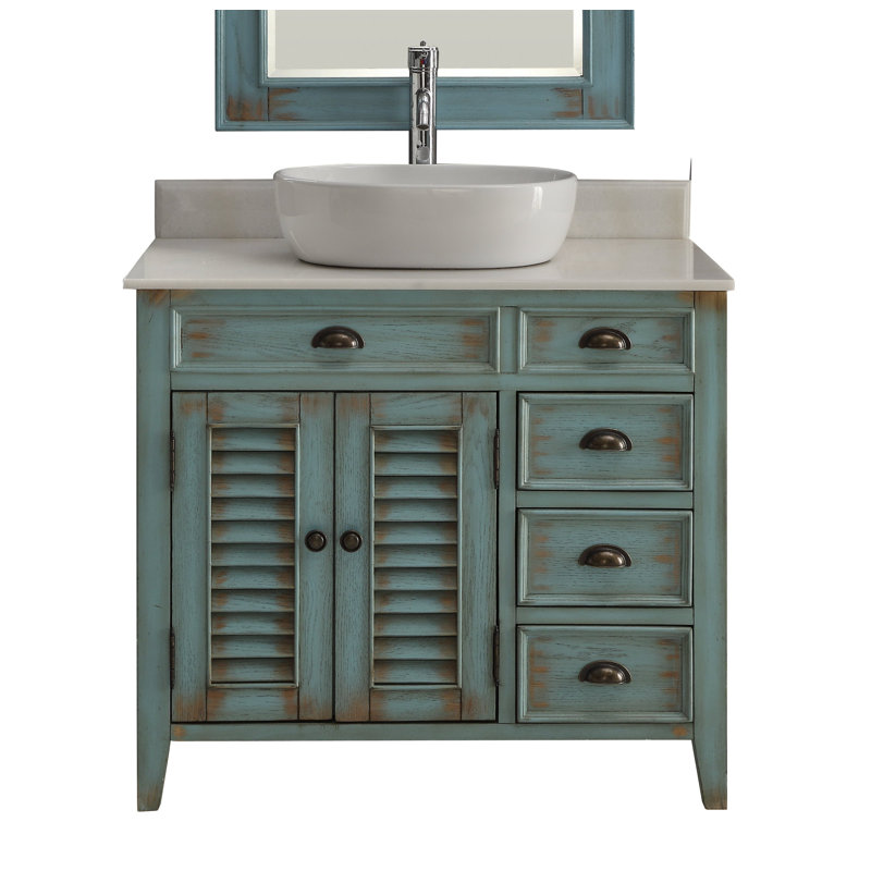 Snyder 36'' Single Bathroom Vanity with Marble Top