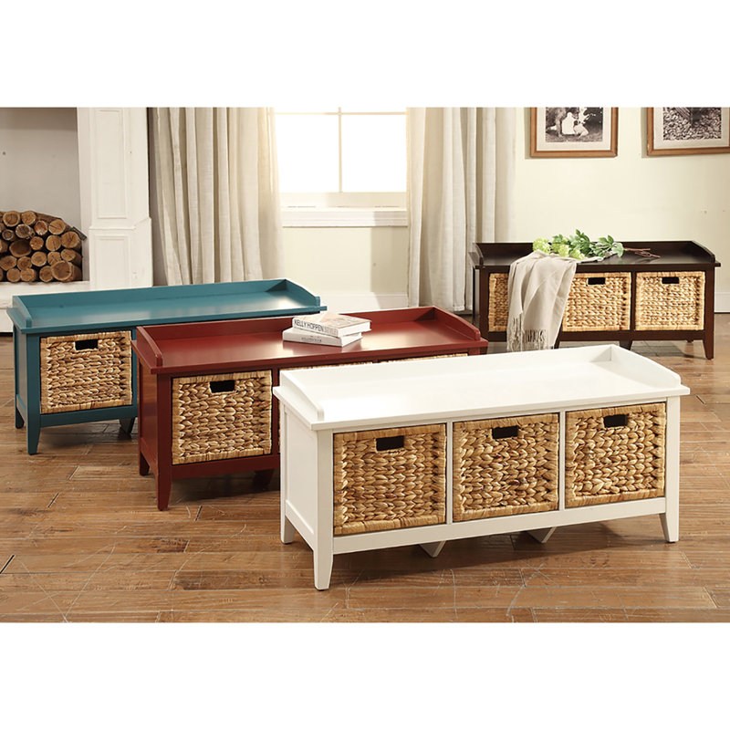 Banc sarcelle avec 3 tiroirs pour la chambre à coucher - et style moderne dans 3 rangements élégants