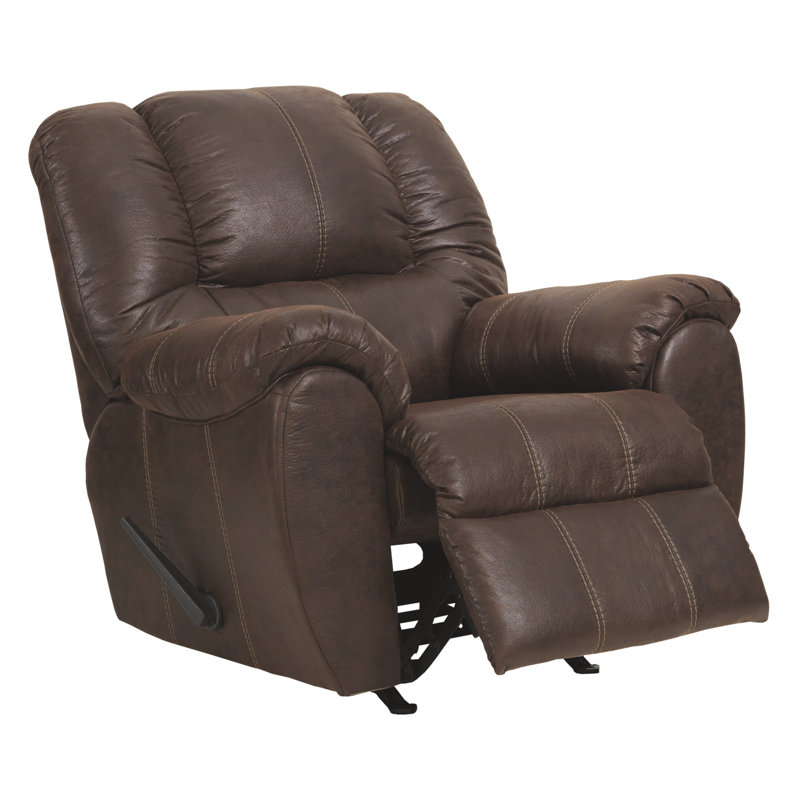 Pinard Faux Leather Recliner, Walnut Polyester Blend