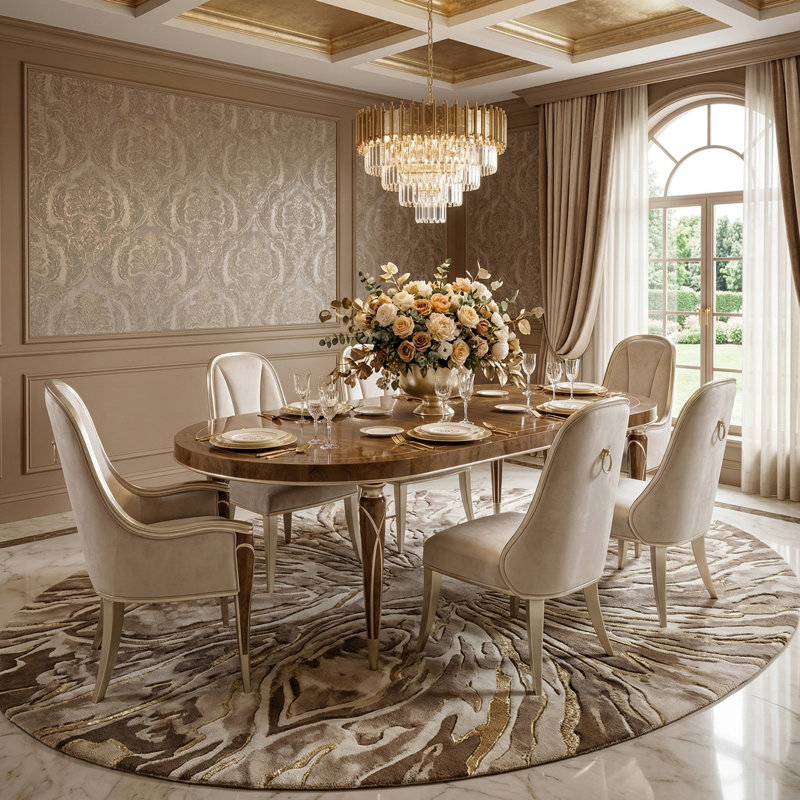 Villa Cherie 9 - Piece Extendable Solid Wood Dining Set