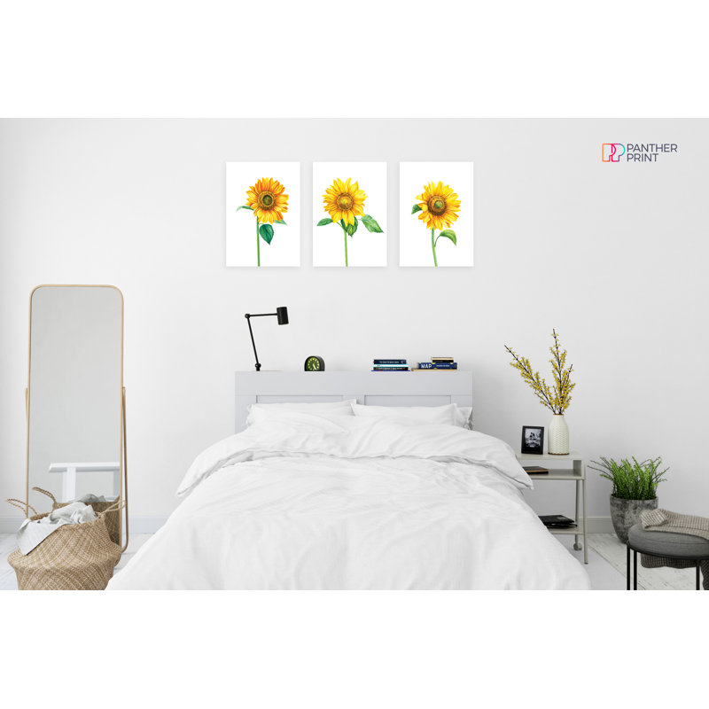Sunflower - 3 Piece No Frame Print Set, 42cm H x 29.7cm W