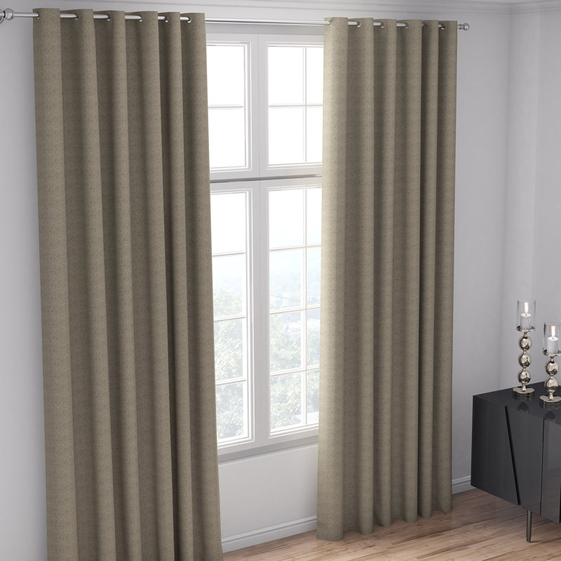 Bacon Room Darkening Curtain Pair, 168 W x 183 D cm, Rustic Brown