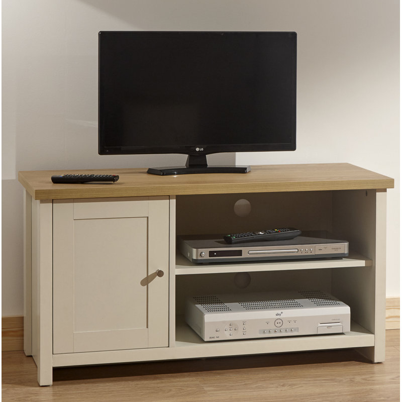 Acel Unfinished TV Stand for TVs up to 42", Cream/Beige