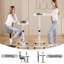 Petit bureau debout à hauteur réglable, bureau mobile à roulettes avec roulettes pour la chambre à coucher et le bureau personnel, table de support portative pour poste de travail d'ordinateur, blanc, 31,5 po x 15,75 po