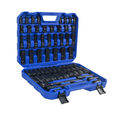 Air Tool and Accessories Kit, 66 Pieces, Long and Short Sets, Universal Short Sets, Extension Rods, Universal Connectors, Ratchet Wrenches
