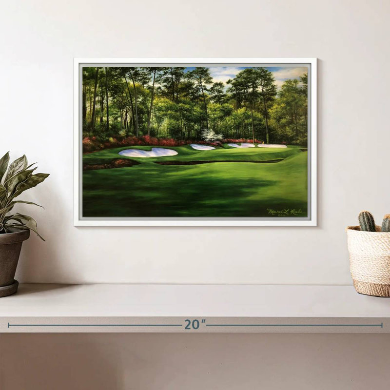 Augusta National 13th Hole I, Cadre flottant blanc, 13 po x 9 po