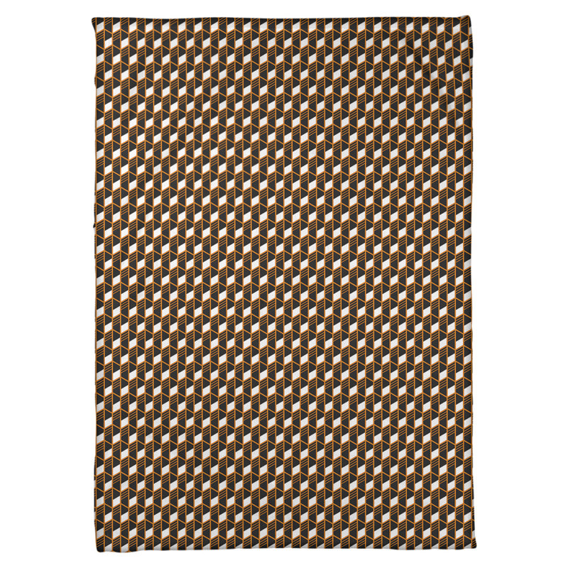 Couverture géométrique Katelyn Elizabeth, l 62,5 po x L 82,5 po, Jaune / Noir