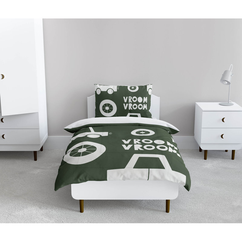 Ensemble d'édredon léger Vroom, Vert
