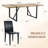 87" Wood Dining Table Set With PU Leather Upholstered Dining Chair-116180958-123058300-123058299
