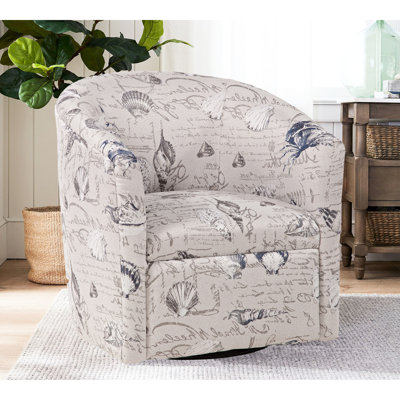 Siège pivotant - Coussin très doux, tissu d'inspiration côtière de style bord de mer, tissu facile à nettoyer, compact pour les petits espaces