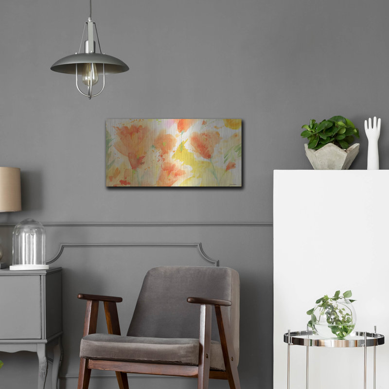 «Windblown Poppies # 1» par Sheila Golden, H 12 po x l 24 po