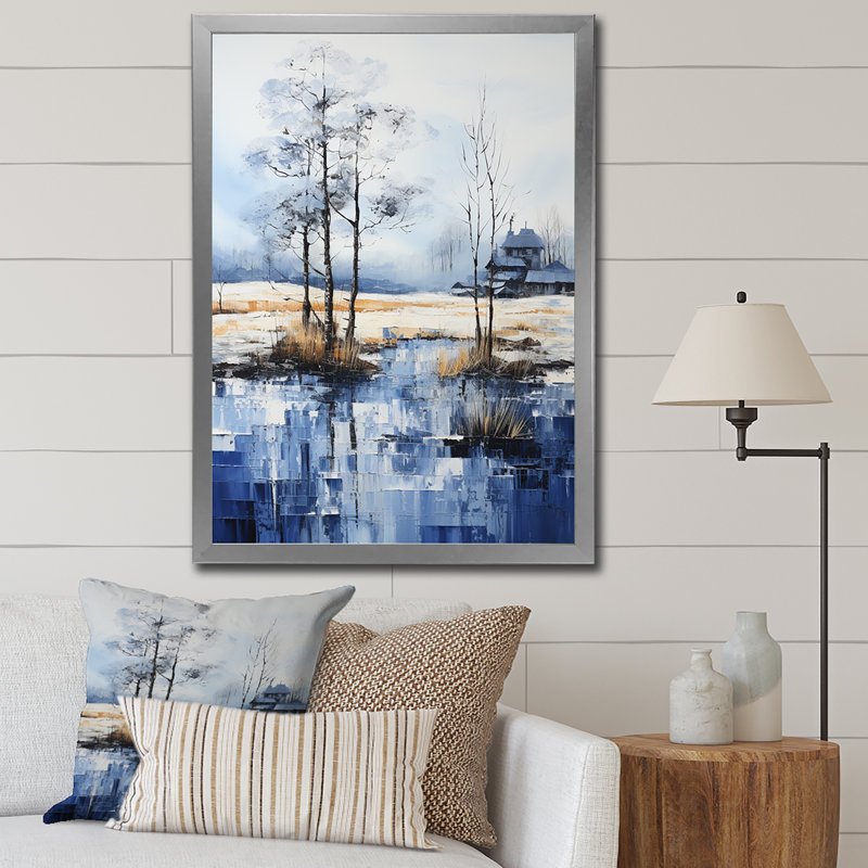 Snow Winters Solitude VI - impression, H 20 po x l 12 po x P 1 po, Cadre photo argenté