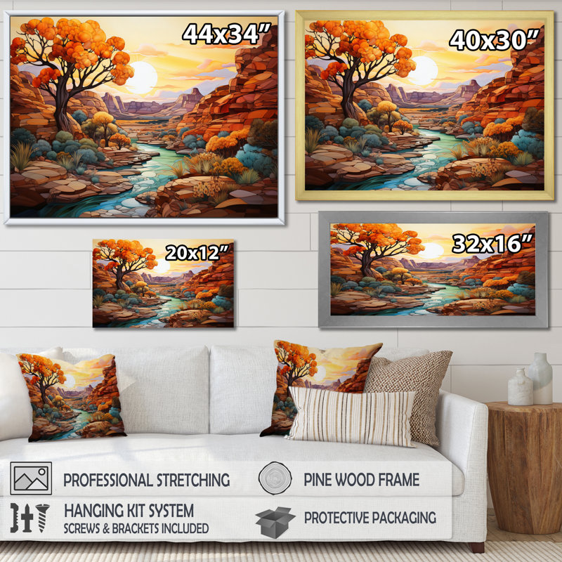 «Bold Landscape Canyon Desert I», reproduction d'art sur toile, 16" H x 32" W, Toile tendue
