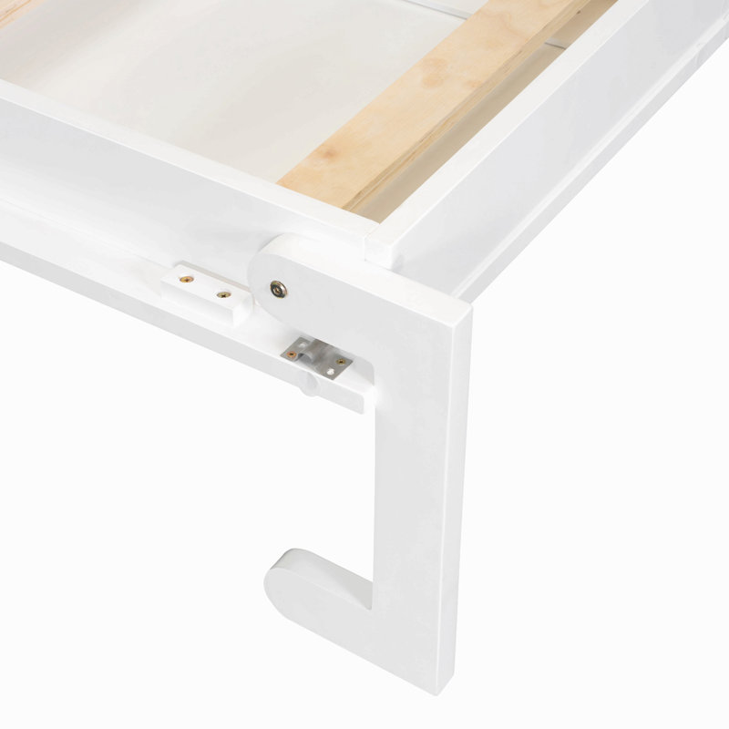 Grand lit escamotable mural avec placard, tiroirs et table