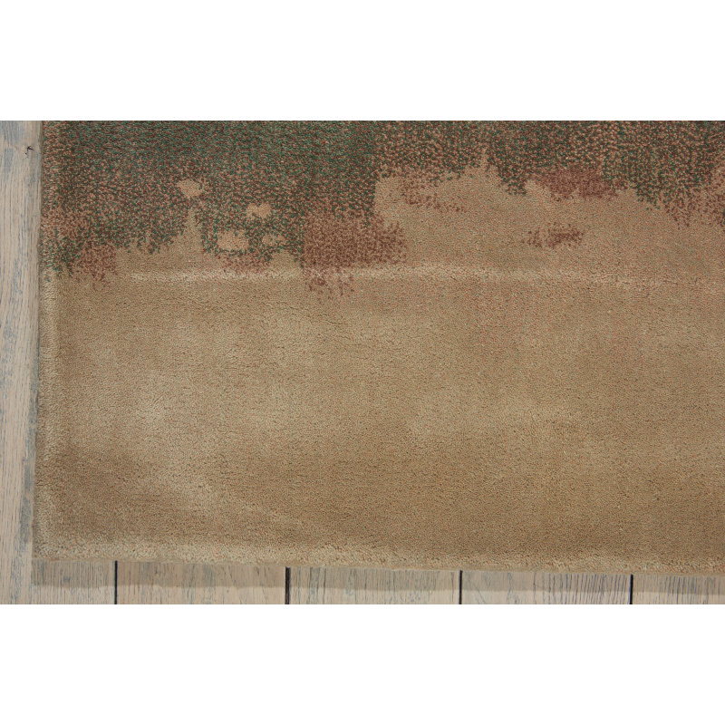 Wool Abstract Area Rug in Cream/Gray/Light Tan, Rectangle 4' x 6'